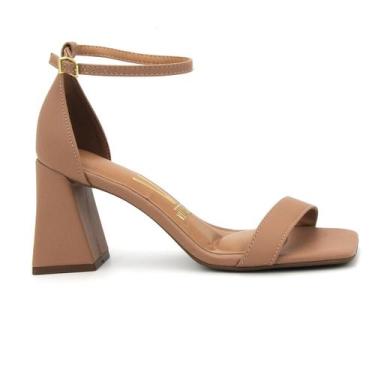 Imagem de Sandalia Feminina Vizzano 6464.102 Calcanhar Fechado Bico Quadrado Sal