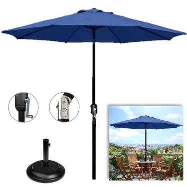 Imagem de Ombrelone 3 Metros Com Base Redonda Preta Concreto Articulado De Maniv