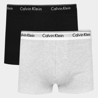 Imagem de Kit Cueca Calvin Klein Trunk Modern Masculina - 2 Peças, Preto, Cinza,