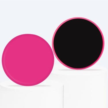 Imagem de Sliders centrais para malhar, discos deslizantes de exercícios de dupla face para exercícios de corpo inteiro, equipamento de fitness portátil para casa e academia, vermelho rosa, 1 par