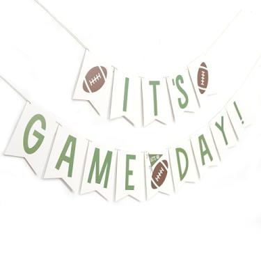 Imagem de Banner It's Game Day - Decorações de festa com tema de futebol, guirlanda de futebol para dia de jogo, decorações penduradas de aniversário de esportes, cenário de foto de banner de festa esportiva