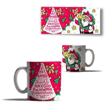 Imagem de Caneca Porcelana A Magia do Natal Mensagem Papai Noel Frase - Enjoy Sh