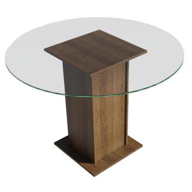 Imagem de Mesa De Jantar Redonda 5325 Com Tampo De Vidro RusticRustic