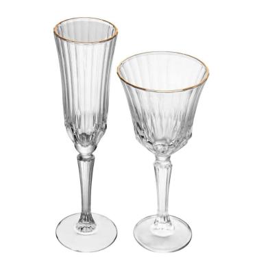 Imagem de Taça para Champanhe e Vinho Cristal Fio Ouro Belle Jour 12un Wolff
