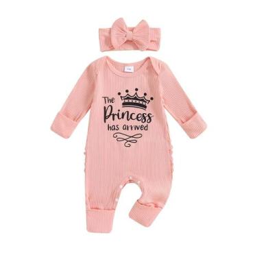 Imagem de Macacão Clothes Citgeett Baby Girl de 3 a 6 meses com faixa de cabeça