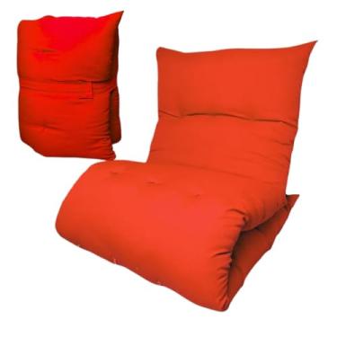 Imagem de Almofada Futon Dobrável 170x60x9cm Colchonete Multiuso Chão Sofá Visita Meditação Macia(Tarracota)