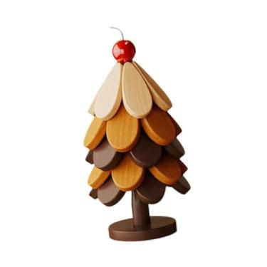 Imagem de Baoblaze Jogo Americano de Madeira com Isolamento Térmico, 5 Peças, Antiderrapante, em Formato de Árvore, para Proteção de Pratos e Tigelas - Ideal para, D