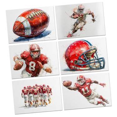 Imagem de Timber Box Design - Conjunto de papelaria de cartão de notas - Conjunto de 24 com envelopes (cartas de futebol em aquarela)