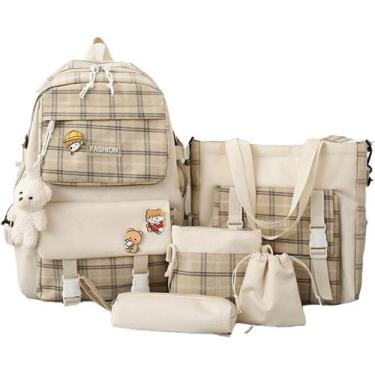 Imagem de Conjunto de mochilas Kawaii Aesthetic, bolsa escolar de 5 peças 30L - 
