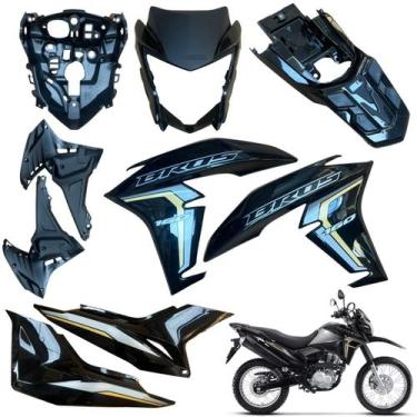 Imagem de Carenagem Nxr Bros 160 2022 2024 Asa do Tanque Par de Tampa Lateral Fr