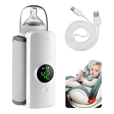 Imagem de Aquecedor De Mamadeiras Sem Fio Para Leite De Bebê Pratico A Branco - 