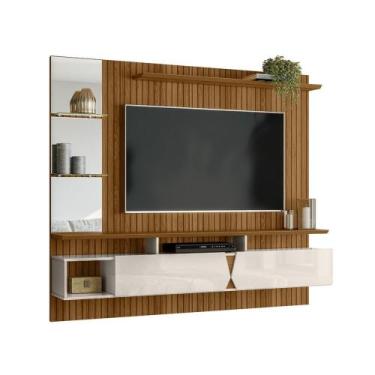 Imagem de Painel Para Tv Intense Ripado Off White/Freijó Lukaliam 