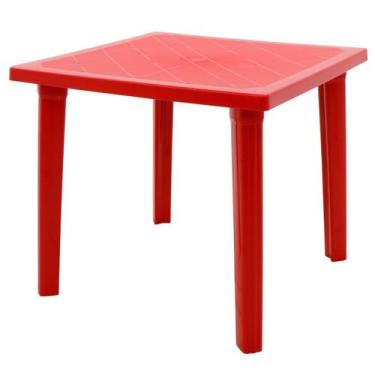 Imagem de Mesa Tramontina Sancho 80 x 80 cm em Polipropileno Vermelho