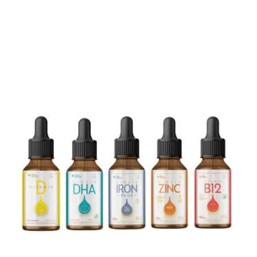 Imagem de Combo Iron Plus Baby Liquido + Zinc For Kids Morango + Dha Omega 3 Liquido Vegano Laranja e Vitamina D Baby & Kids Framboesa + Vitamina B12 30ml Morango True