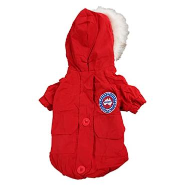 Imagem de Capuz de Cachorro Capuz de Inverno Coatilável de Teto Casual de Cachorro Quente Coator de Inverno de Inverno Cães Médios Gatos Vermelhos M Roupas de Pet Plieog (S) (M) (L) (Xl) (Xxl)