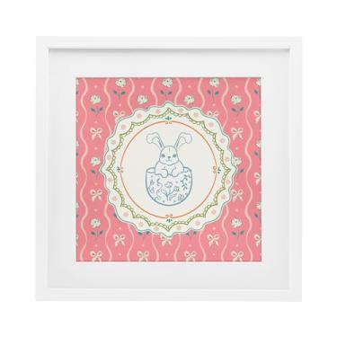 Imagem de Stupell Industries Impressão emoldurada preta Spring Bunny & Egg Shell sob vidro, design de Angela Steahling, 40,6 x 40,6 cm