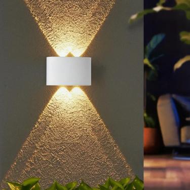 Imagem de Arandela Led 4W Meia Lua 4 Fachos 3000K Ip65 Bi Branco Bivol
