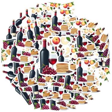 Imagem de 35 peças de adesivos de vinho gourmet vinho papelaria adesivos vintage de comida decalques para laptop, bagagem, álbum de recortes, diário, adesivo, faça você mesmo, telefone, laptop, scrapbook