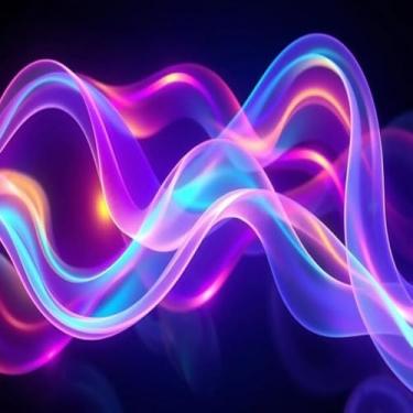 Imagem de Quadro Decorativo Neon Waves com Efeito Gradient e Iluminação Artística 50x50cm