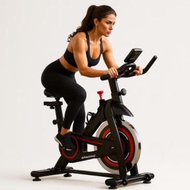 Imagem de Bicicleta Ergométrica Spinning Premium IWMABRU  Silenciosa, Ajustável,