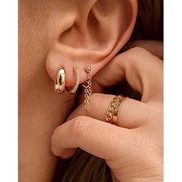 Imagem de Brincos de argola de prata esterlina 925 para mulheres, banhados a ouro branco, pequenos aros grossos, joias modernas, presente de 15 mm, 1, Latão, Sem pedra preciosa