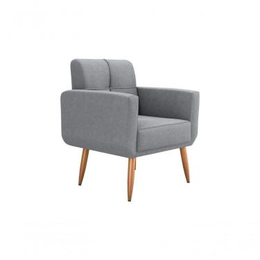 Imagem de Poltrona Cadeira Decorativa Escritório Havana Matrix Cinza