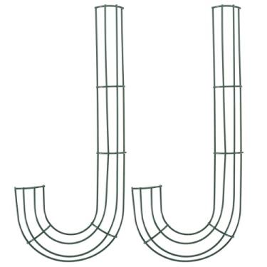 Imagem de Operitacx 2 peças de moldura de guirlanda de arame, forma de guirlanda de metal em forma de J de 30,5 cm para artesanato e floral, casamento, decoração de porta da frente de Natal, festa de casa