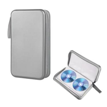 Imagem de ZNDAW Capa de DVD para carro, organizador de CDs com capacidade para 96 unidades, suporte de armazenamento de DVD de plástico rígido, organizador de carteira de armazenamento de disco de CD para