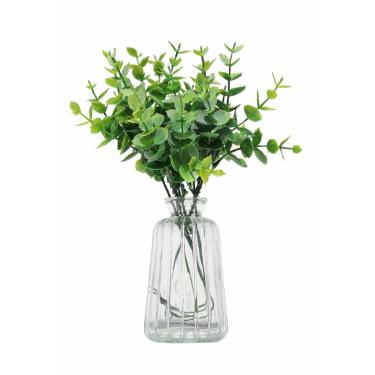 Imagem de Kit 10 Vaso Decorativo em Vidro Vasinho Planta Canelado 11cm