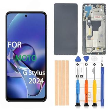 Imagem de Pishzeo Digitalizador pOLED original de 6,7 polegadas para Motorola G Stylus 5G 2024 Tela de substituição XT2419-3 XT2419 LCD Touch Display, conjunto de digitalizador Full HD (com moldura Caramel