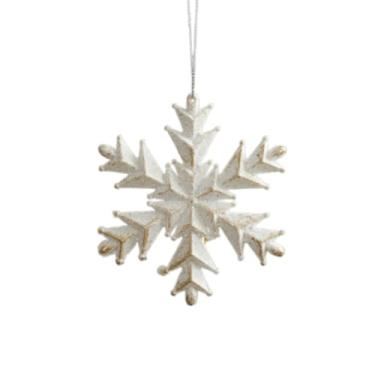 Imagem de Pingente de asas de anjo branco criativo floco de neve laço árvore de Natal enfeites de pendurar suprimentos de festa pentagrama (estilo 5)