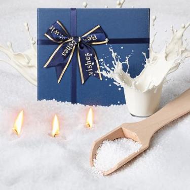 Imagem de MTLEE Kit de velas de areia perfumadas de cera de areia de 1 kg com caixa de presente 50 pavios recarregáveis, conjunto de presente de cera branca com contas para amigas, mãe, amante, mulheres