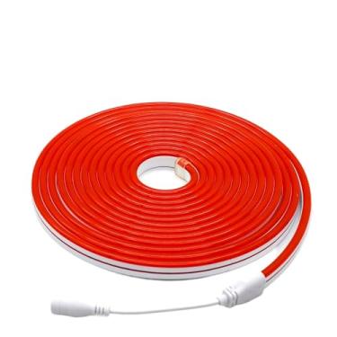 Imagem de Fita de Led Mangueira Neon 5 Metros Alto Brilho Flexível Siliconada Bivolt Com Fonte(Vermelho)