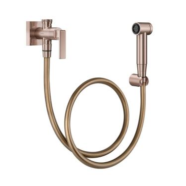 Imagem de Ducha Higiênica Docol Stillo 823769 Com Registro E Derivação Cobre Escovado