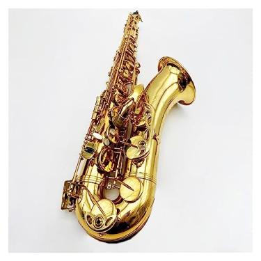 Imagem de Saxofone tenor profissional Bb estrutura individual instrumento jazz francês sax tenor padrões esculpidos à mão