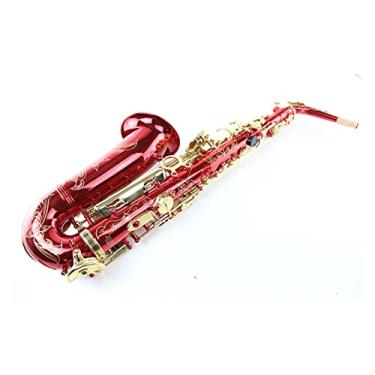 Imagem de Kit de saxofone para iniciantes EB Tune Saxofone alto vermelho brilhante dourado laca E Flat Alto Sax Instrumento Musical com caixa de nylon instrumento de sopro