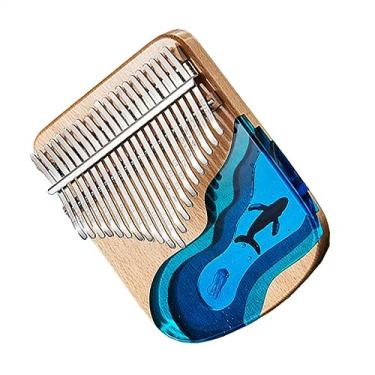 Imagem de Piano de polegar 21 teclas faia resina kalimba instrumentos musicais com martelo de afinação (cor: 02)