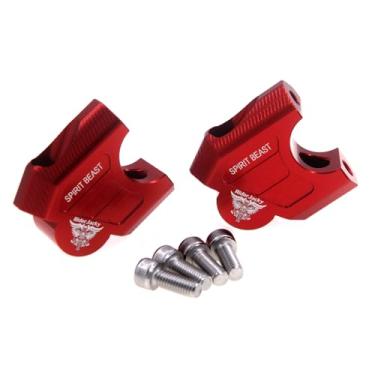 Imagem de Riderjacky Guiador de 28 mm (1-1/20.3 cm) para Benelli 502C 752S TRK502 TRK502X TRK 502 Leoncino BJ500 800 QJMOTOR SRK350 Voge 650DS Aprilia CR150 Extensor de barra de elevação de guidão Adaptador de