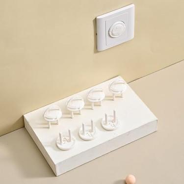 Imagem de 20 peças de capas de tomada - protetores de tomada de segurança infantil, proteção antichoque elétrico, fácil de instalar (branco)