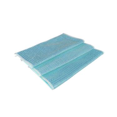 Imagem de Pano Multiuso Azul Kit 3 Malha Aramado Cozinha Limpeza