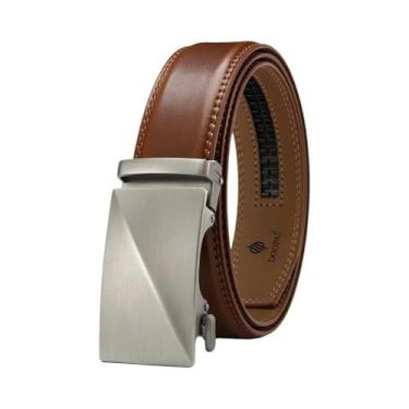 Imagem de Cinto De Couro Luxuoso Masculino Com Fivela Automática, Cinto De Negóc