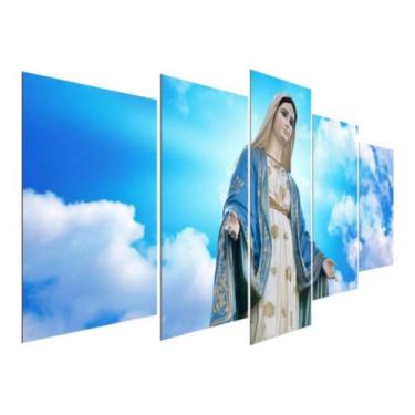 Imagem de quadros decorativo 5 peças mod Maria mãe de Jesus - autopc 3mm