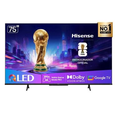 Imagem de Smart TV 4K Hisense QLED 75” Polegadas com Dolby Vision, Dolby Atmos, HDR10+ e Wi-Fi - 75Q7QG