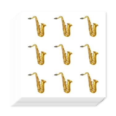 Imagem de AHANDMAKER 180 peças adesivos de planejador de saxofone, adesivos autoadesivos, adesivos de instrumentos musicais para agenda, calendário, scrapbook, artesanato, artes, diário, saco de presente, selo