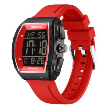 Imagem de Gosasa Relógio digital quadrado masculino feminino multifuncional - adequado para estudantes e adolescentes, LED à prova d'água, design minimalista da moda