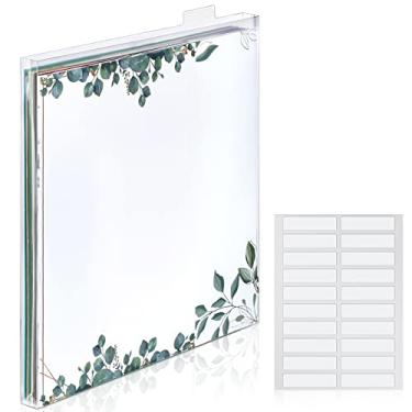 Imagem de Teling Conjunto de 20 organizadores de armazenamento de papel para scrapbook, 30,5 x 30,5 cm, suporte de plástico transparente com abas personalizáveis para guardar fotos de álbum de recortes de papel