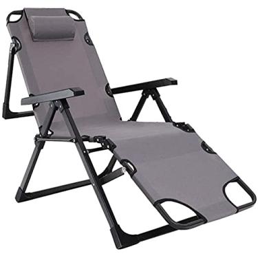 Imagem de Cadeira relaxante de escritório para varanda de móveis, cadeira reclinável com gravidade zero, capacidade dobrável, cadeira de gramado ajustável com encosto de cabeça para ambientes externos