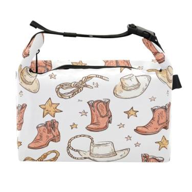 Imagem de STAYTOP Linda lancheira de botas de cowboy com fivela de alça, lancheira isolada para meninos e meninas, lancheira térmica para trabalho escolar