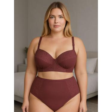 Imagem de Conjunto Lingerie Plus Size Sutiã Bojão e Calcinha Cós Reforçado - c2 