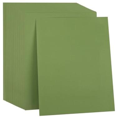 Imagem de 35 folhas de papelão verde de bambu 21 x 28 cm, papel boêmio, 250 g/m², papel grosso para fazer cartões, scrapbook, artesanato UAP31BG35